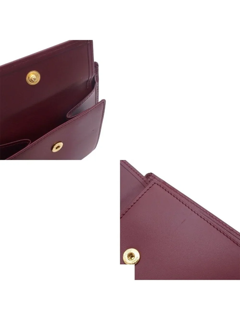 Cartier Must Bordeaux Leather Wallet with Coin Purse Bifold